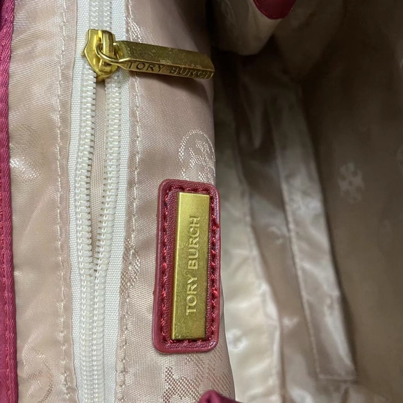 🍷Tory Burch Ella Logo Tote Bag Burgundy - Picture 6 of 6